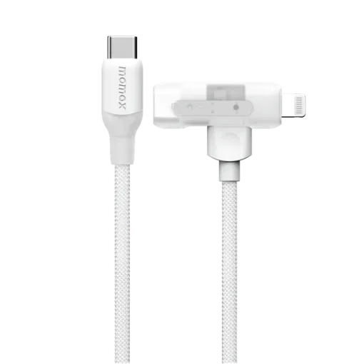 صورة MOMAX 1-LINK FLOW DUO 2IN1 USB-C TO USB-C+LIGHTNING CABLE 1.5M (Color: WHITE)