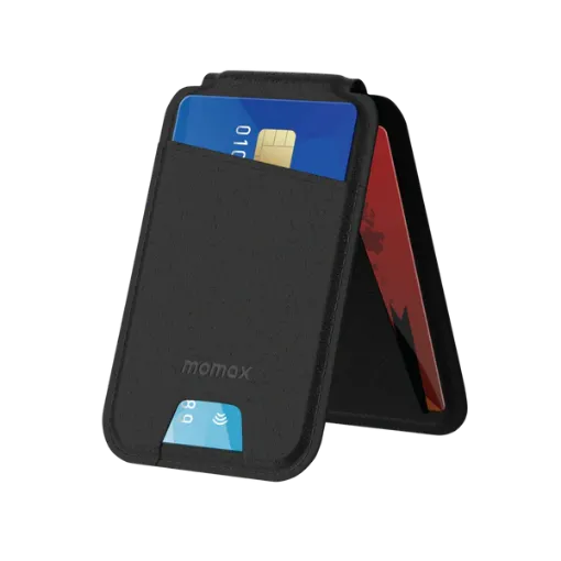 صورة MOMAX 1-WALLET MAGNETIC CARD HOLDER WITH STAND (black)