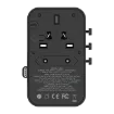 صورة MOMAX 1-WORLD 25W 3 PORT WITH BUILT-IN USB-C CABLE AC TRAVEL ADAPTOR - BLACK