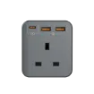 صورة MOMAX ONEPLUG 3-OUTLET CUBE EXTENSION SOCKET WIT USB-GREY(US8UK)