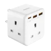 صورة MOMAX ONEPLUG 3-OUTLET CUBE EXTENSION SOCKET WIT USB-WHITE(US8UKW)