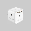 صورة MOMAX ONEPLUG 3-OUTLET CUBE EXTENSION SOCKET WIT USB-WHITE(US8UKW)