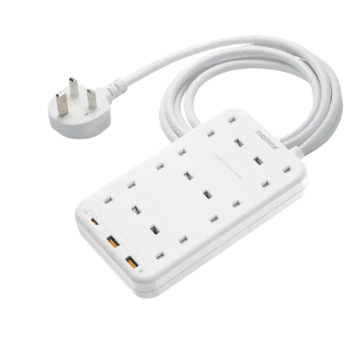 صورة MOMAX ONEPLUG 6 OUTLET CUBE EXTENSION SOCKET WITH USB - WHITE