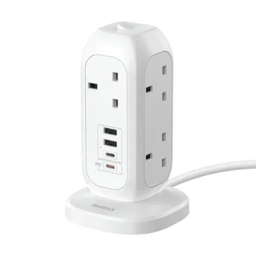 صورة MOMAX ONEPLUG 7-OUTLET POWER STRIP WITH USB - WHITE