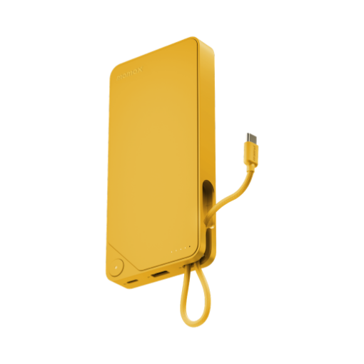 صورة MOMAX 1-POWER X 20000mAh Power Bank with Built-in USB-C Cable (Yellow)