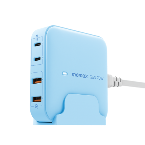 صورة MOMAX ONE PLUG PD 70W GaN 4-Port Desktop Charger UK (Blue)