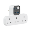 صورة MOMAX 1-CHARGER WORK FLOW T-SHAPED EXTENTION 3 SOCKET WITH USB (White)