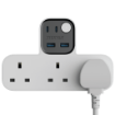 صورة MOMAX 1-Charger Work Flow T-Shaped Extension 3 Socket with USB (White)